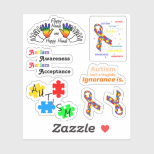 Autism puzzle piece set Custom-Cut Vinyl Sticker