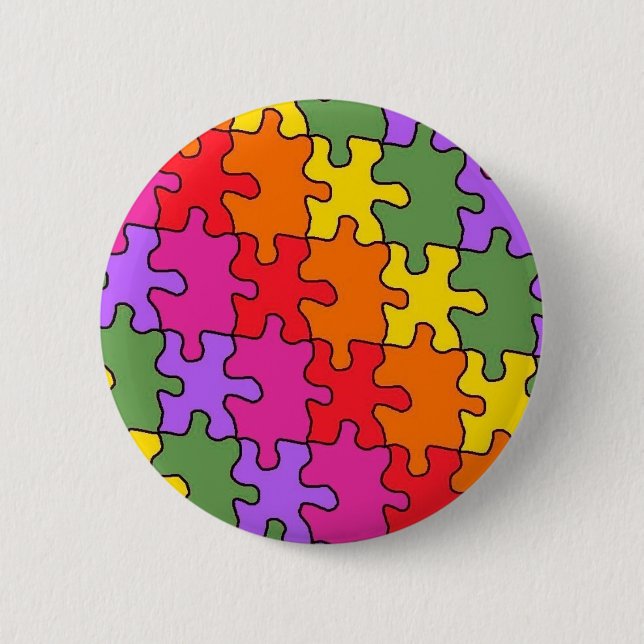 autism puzzle pieces 33 6 cm round badge (Front)