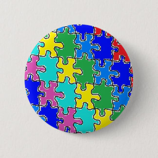 autism puzzle pieces 40 6 cm round badge