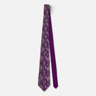 Autism Puzzle Pieces and Hands Purple Tie
