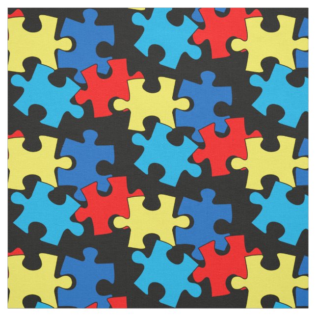 Autism Puzzle Pieces Fabric (Swatch)