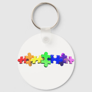 Autism Puzzle Strip Key Ring