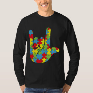 Autism Quote Asl Love Sign Language Autism T-Shirt