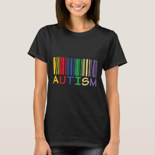 Autism Quote Autism Colourful Barcode Support Auti T-Shirt
