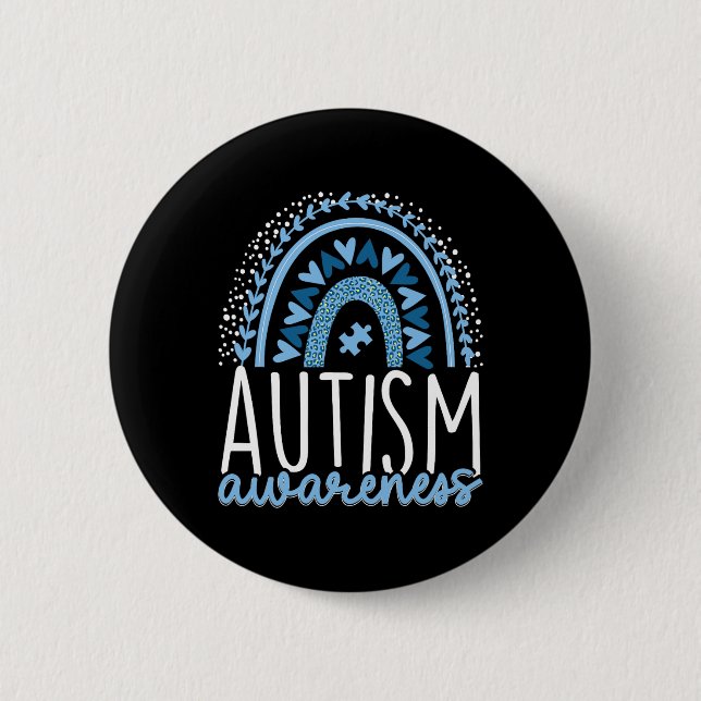Autism Rainbow Autistic Pride Inclusion Adhd  6 Cm Round Badge (Front)