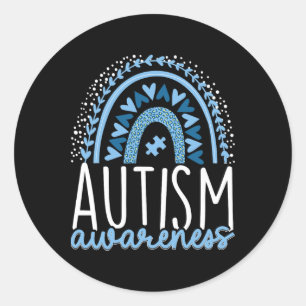 Autism Rainbow Autistic Pride Inclusion Adhd Classic Round Sticker
