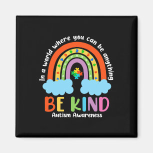 Autism Rainbow Be Kind Autism Awareness Month Kids Magnet