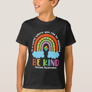 Autism Rainbow Be Kind Autism Awareness Month Kids T-Shirt