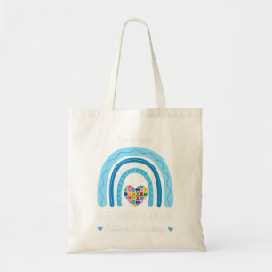 Autism Rainbow In April We Wear Blue Autism Awaren Tote Bag