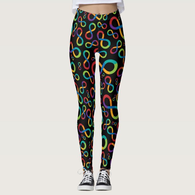 Autism Rainbow Infinity Neurodiversity Leggings (Front)