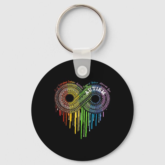 Autism Rainbow Infinity Symbol Asd Awareness  Key Ring (Front)