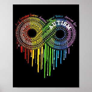 Autism Rainbow Infinity Symbol Asd Awareness Poster