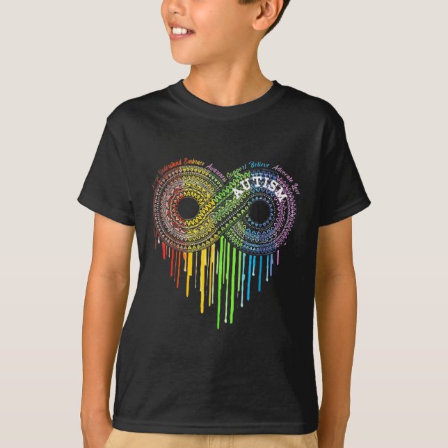 Autism Rainbow Infinity Symbol Asd Awareness  T-Shirt (Front)
