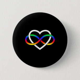 Autism Rainbow Infinity Symbol Autism Infinity Hea 6 Cm Round Badge