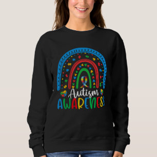 Autism Rainbow Puzzle Autism Awareness Month Women Sweatshirt