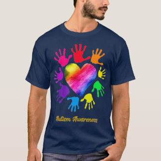 Autism Rainbow We Wear Rainbow Heart For Autism T-Shirt