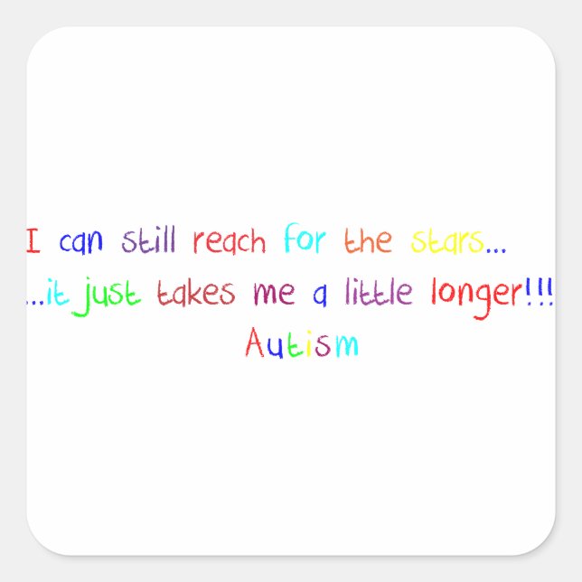 Autism Reach For The Stars Square Sticker (Front)