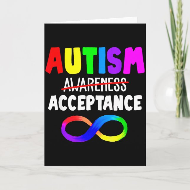 Autism Red Instead Acceptance Not Awareness  Card (Front)