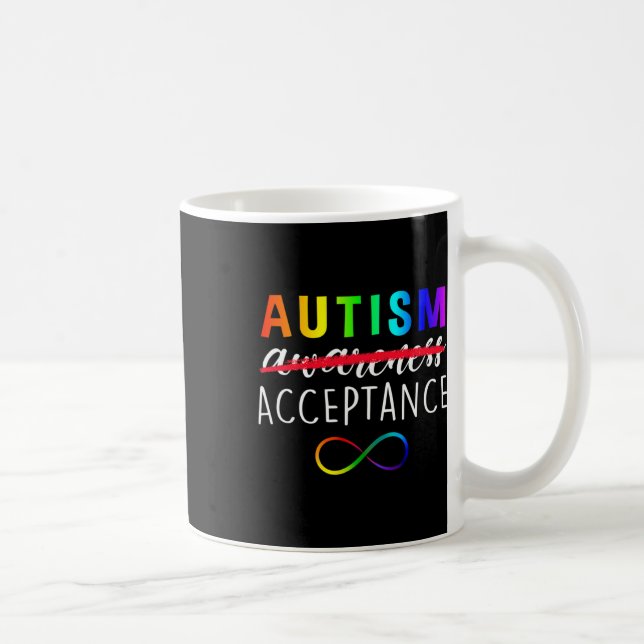 Autism - Red Instead - Acceptance Not Awareness  Coffee Mug (Right)