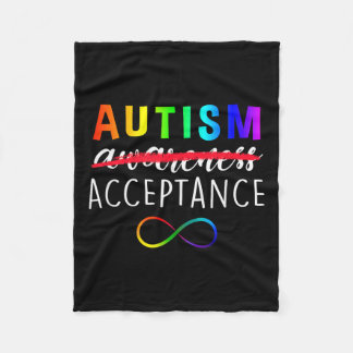 Autism - Red Instead - Acceptance Not Awareness  Fleece Blanket
