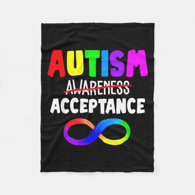 Autism Red Instead Acceptance Not Awareness  Fleece Blanket (Front)
