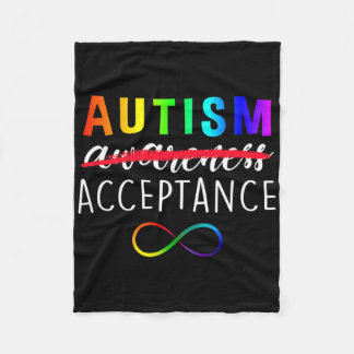 Autism - Red Instead - Acceptance Not Awareness  Fleece Blanket