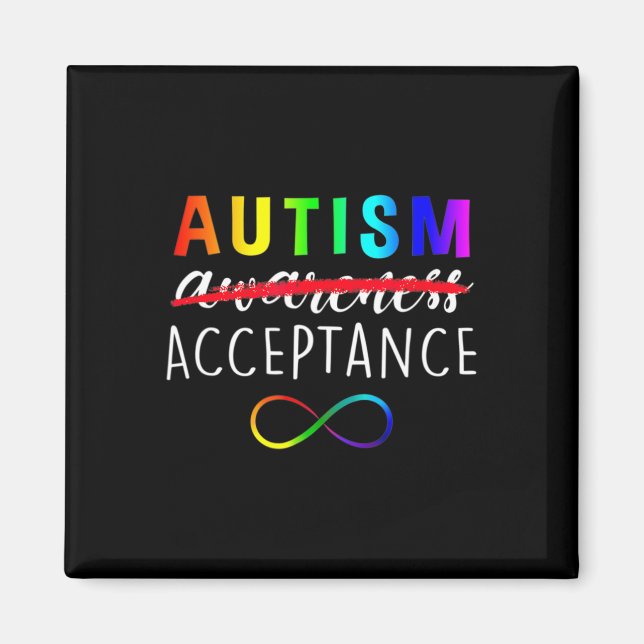 Autism Red Instead Acceptance Not Awareness  Magnet (Front)