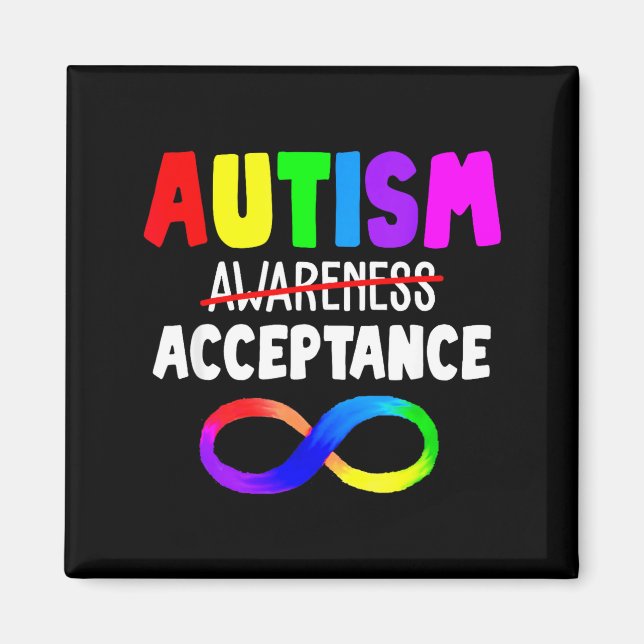 Autism Red Instead Acceptance Not Awareness  Magnet (Front)