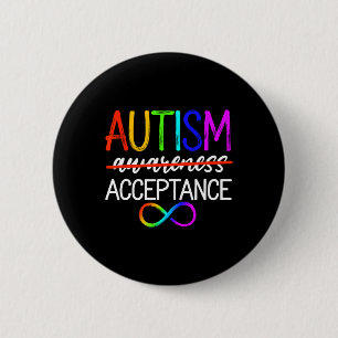 Autism - Red Instead - Acceptance Not Awareness #r 6 Cm Round Badge
