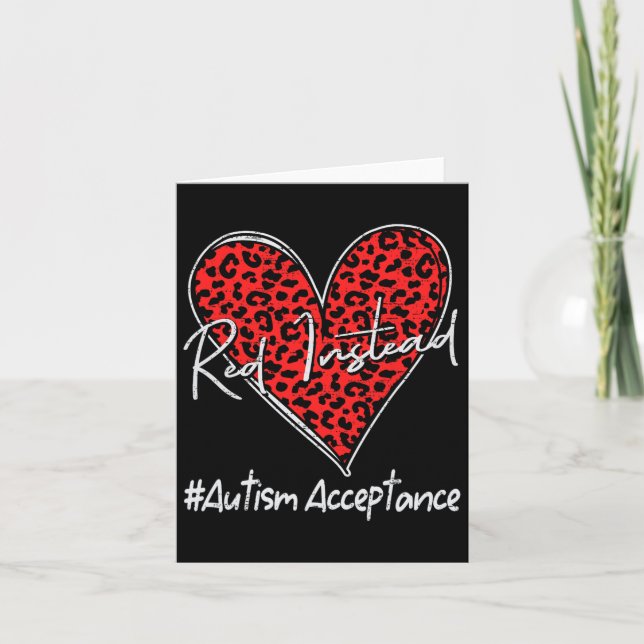 Autism - Red Instead - Acceptance Not Awareness #r Card (Front)