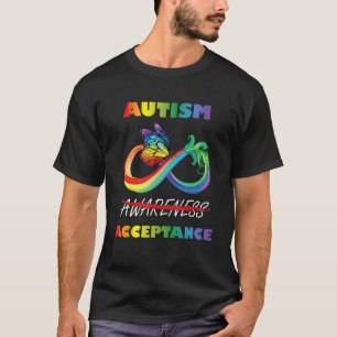 Autism - Red Instead Infinity - Acceptance Butterf T-Shirt