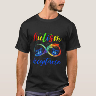 Autism Red Instead Infinity Acceptance Butterfly T-Shirt