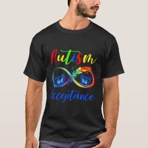 Autism Red Instead Infinity Acceptance Butterfly T-Shirt