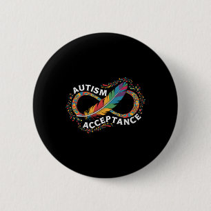 Autism Red Instead Infinity Symbol Autistic Accept 6 Cm Round Badge
