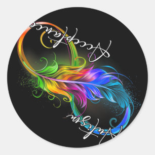 Autism Red Instead Infinity Symbol Autistic Accept Classic Round Sticker