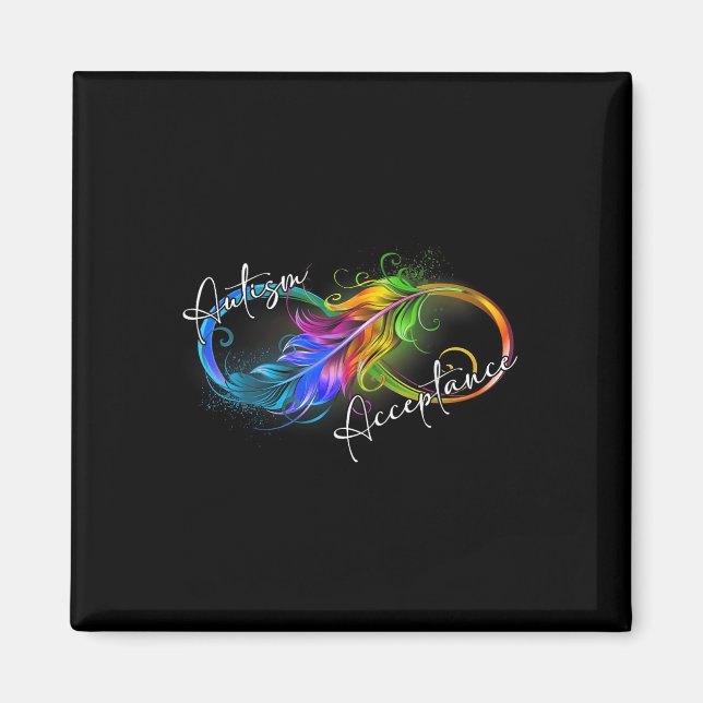 Autism Red Instead Infinity Symbol Autistic Accept Magnet (Front)
