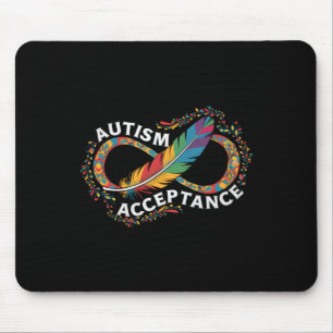 Autism Red Instead Infinity Symbol Autistic Accept Mouse Pad