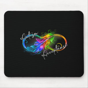 Autism Red Instead Infinity Symbol Autistic Accept Mouse Pad