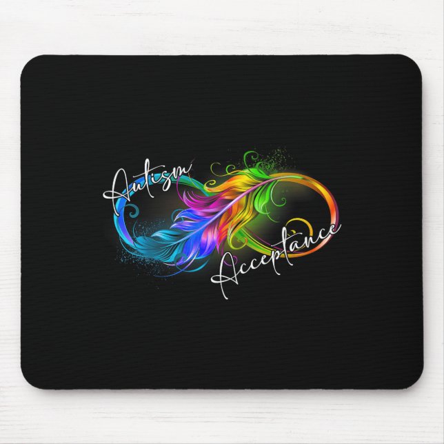Autism Red Instead Infinity Symbol Autistic Accept Mouse Pad (Front)