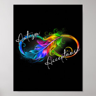 Autism Red Instead Infinity Symbol Autistic Accept Poster