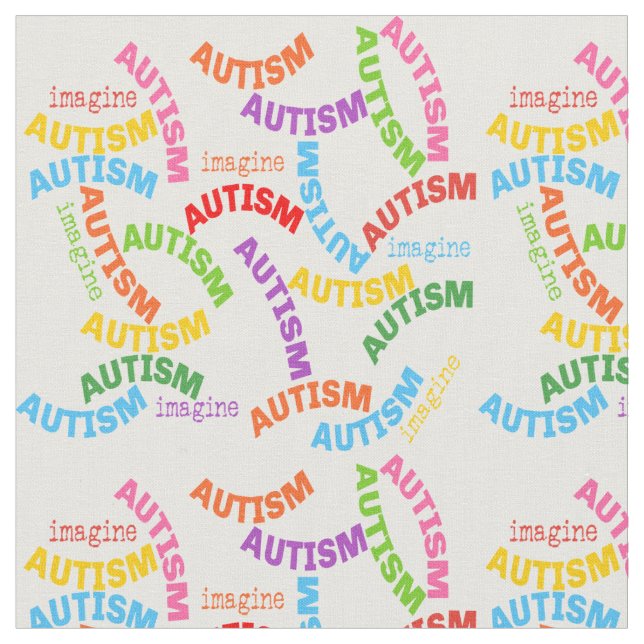 Autism Repeat Wording Fabric (Close Up)