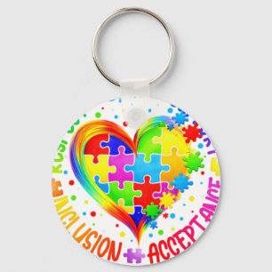 Autism Respect Love Inclusion Acceptance Awareness Key Ring