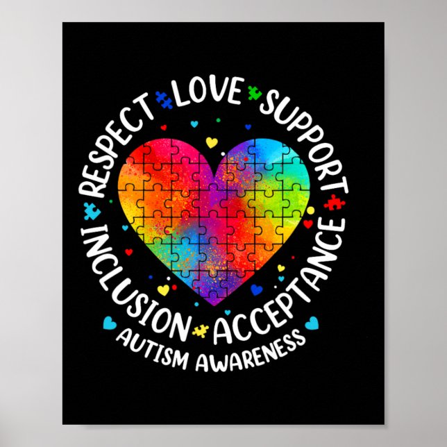 Autism Respect Love Inclusion Acceptance Awareness Poster (Front)