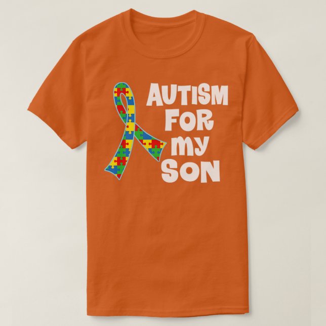 Autism Ribbon for Son  T-Shirt (Design Front)