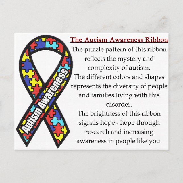 Autism Ribbon meaning Postcard (Front)
