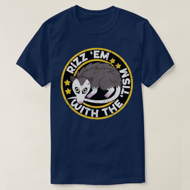 Autism Rizz Em With The Tism Autistic Possum T-Shirt (Design Front)