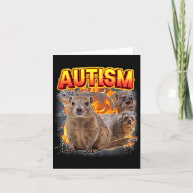 Autism Rock Hyrax Inappropriate Funny Oddly Specif Card (Front)