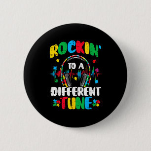 Autism rockin different tune asd awareness boys 6 cm round badge