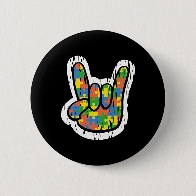 Autism Rocking Hand Disabilities Month  6 Cm Round Badge (Front)