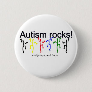 Autism rocks! 6 cm round badge